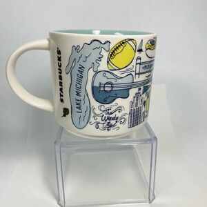 Starbucks Chicago Been There Series Mug - White with Blue & Yellow Accents